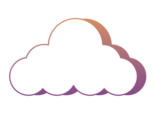 cloud icon over white background, colorful design.  vector illustration