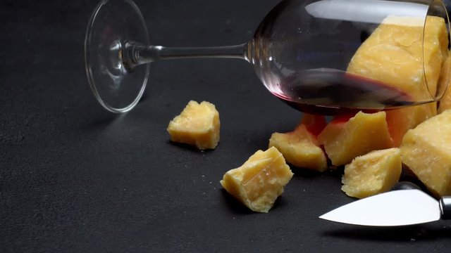 pieces of parmesan or parmigiano cheese