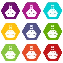 Hot cupcake icons set 9 vector