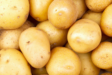.Background of fresh potatoes. Top view.