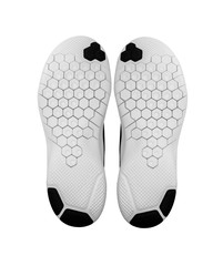 Soles of sports shoes isolated on a white.