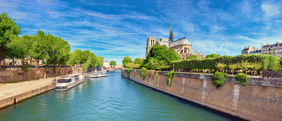 Notre Dame Cathedral in Paris in Spring