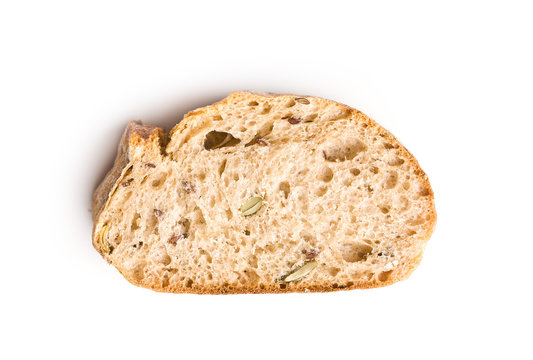 Slice of ciabatta bread.