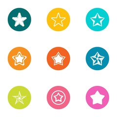 Star icons set, flat style