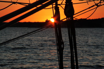 Segelschiff Takelage Sonnenuntergang