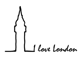 Printer for printing with an inscription I Love London. Vector illustration.