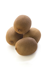 Group of kiwi fruit isolated on white background