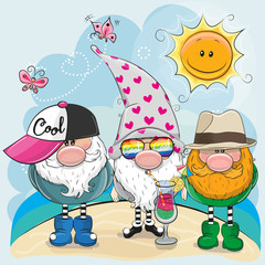 Three Gnomes on the beach