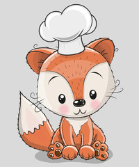 Caroon Fox in a cook hat
