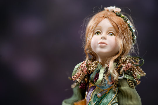 Porcelain clay blonde girl flowers dress tiara