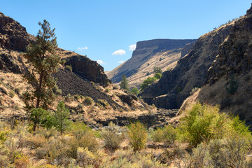 White River Falls canyon in Eastern Oregon USA Pacific Northwest.