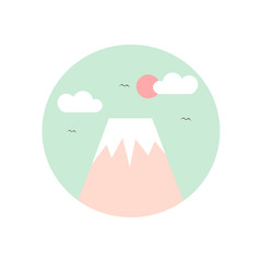 japan fuji mountain vector icon 