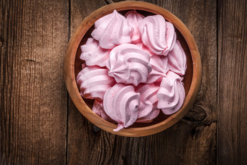 Pink meringue cookies.