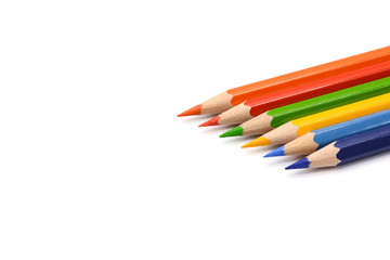color pencils isolated on white background