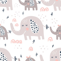 elephants family pattern