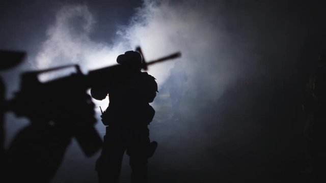 POV, following soldiers on mission at night