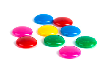 Colorful magnets - holders on a white background
