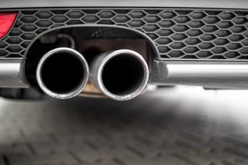 Car Exhaust Pipe Close Up
