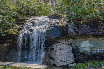 waterfall along the blue ridge parkway in North Carolina