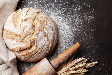 Fototapeta na wymiar Homemade crusty bread