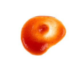Fototapeta na wymiar drop of ketchup on a white background
