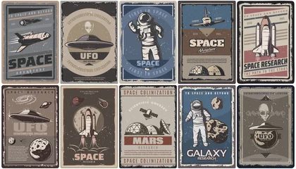 Deurstickers Vintage Colored Space Posters © ivan mogilevchik