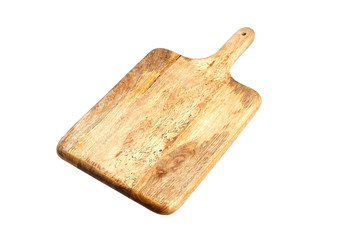 wooden pine cutting board isolated on white background