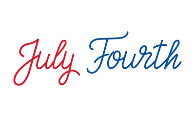 Naklejka na ściany i meble July Fourth. Lettering logo for USA Independence Day celebration