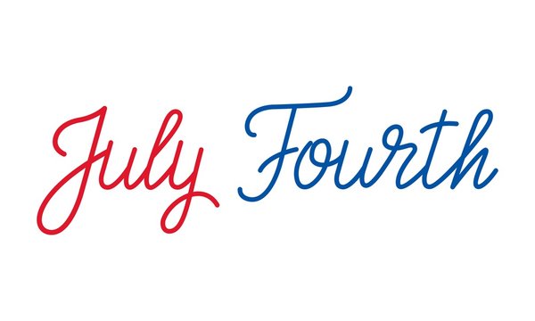 July Fourth. Lettering logo for USA Independence Day celebration