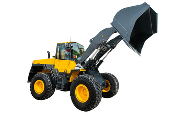 Loader or Bulldozer excavator, isolated on white background with clipping path .