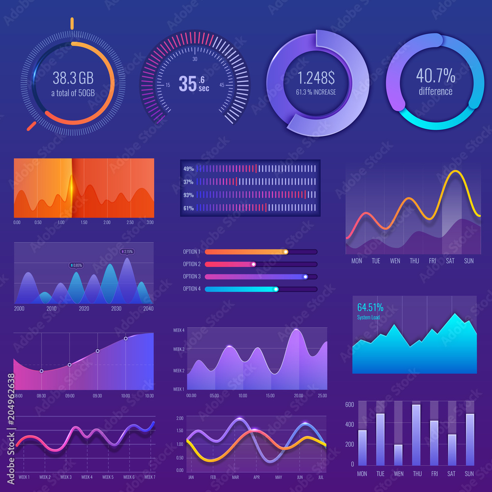 Poster 3d chart and graphic. diagram with options and workflow charts. business diagram data finance, infog