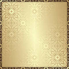 Golden vintage seamless wallpaper. Can be used in cover design, book design, card background and other