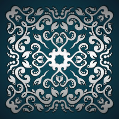 Decorative floral design. Vintage style. Vector illustration