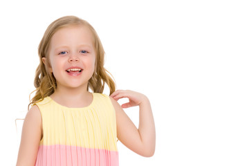 Beautiful little girl laughing.