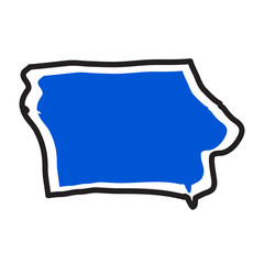 Isolated map of the state of Iowa