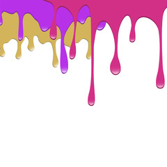 A set of dripping paints. Vector illustration