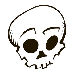 Cute skull drawing. Clean vector illustration. Graphic design