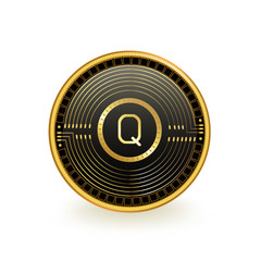 Qash Cryptocurrency Black Coin Isolated
