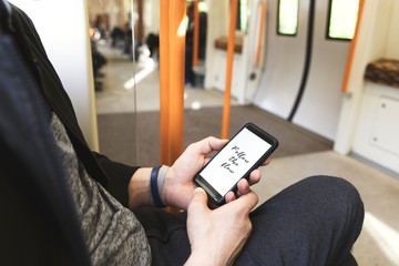 Beautiful view through airplane window. Happy journey above the sky.