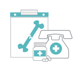 Medical symbols and supplies vector illustration graphic design