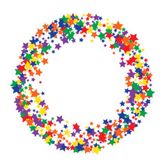 Colorful Stars Confetti, Mystery Sparkling Vector Background. Trendy Glowing Magic Glitter, Lights. Festive Falling Colorful Stars Confetti for Ads, Posters. 