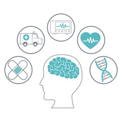 Medical symbols and supplies vector illustration graphic design