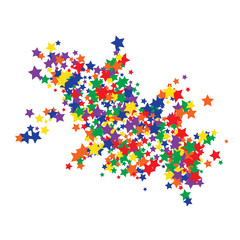 Colorful Stars Confetti, Mystery Sparkling Vector Background. Trendy Glowing Magic Glitter, Lights. Festive Falling Colorful Stars Confetti for Ads, Posters. 