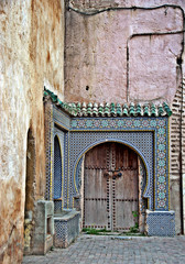 Typical decorated door of Morocco in March 2011