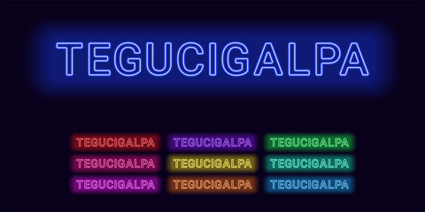 Neon name of Tegucigalpa city