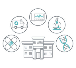 Medical symbols and supplies vector illustration graphic design