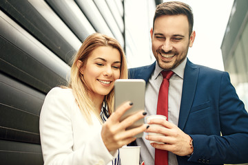 Business people are discussing about project