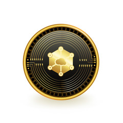 Storj Cryptocurrency Black Coin Isolated