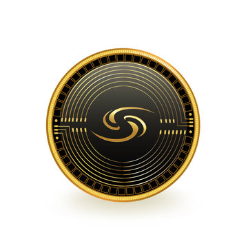 Syscoin Cryptocurrency Black Coin Isolated