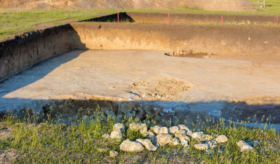 archaeological excavations, remains of the settlement, the scythians fossils